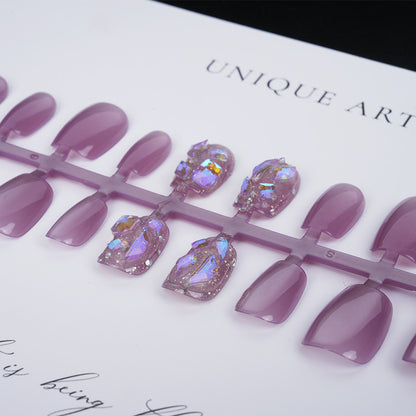 Premium Press-On Nail Set with Glossy and Glitter Accents Acalora