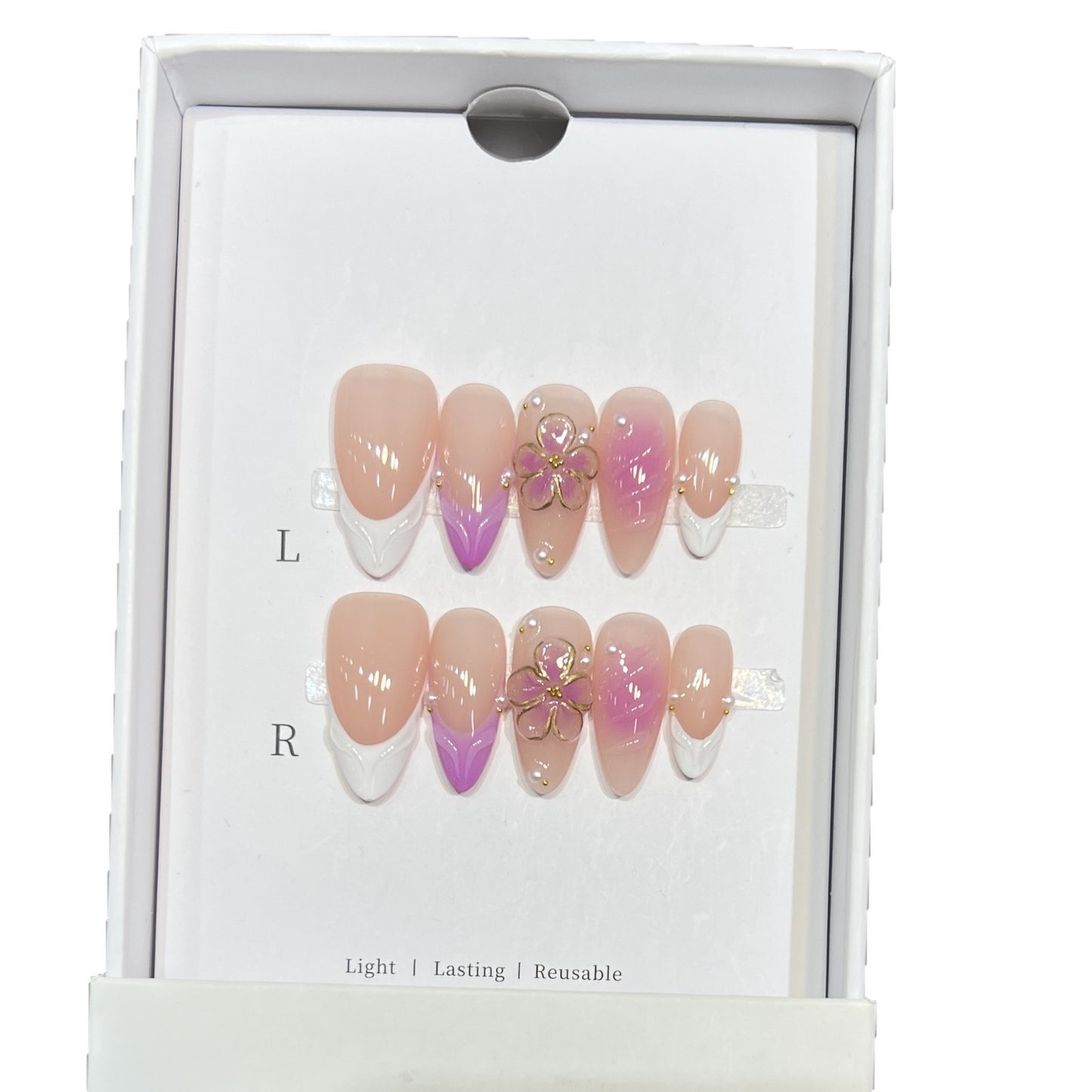 Artistic Floral Press-On Nail Set Acalora