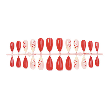 Seasonal Press-On Nail Art Set with Candy Cane and Glossy Finish Acalora