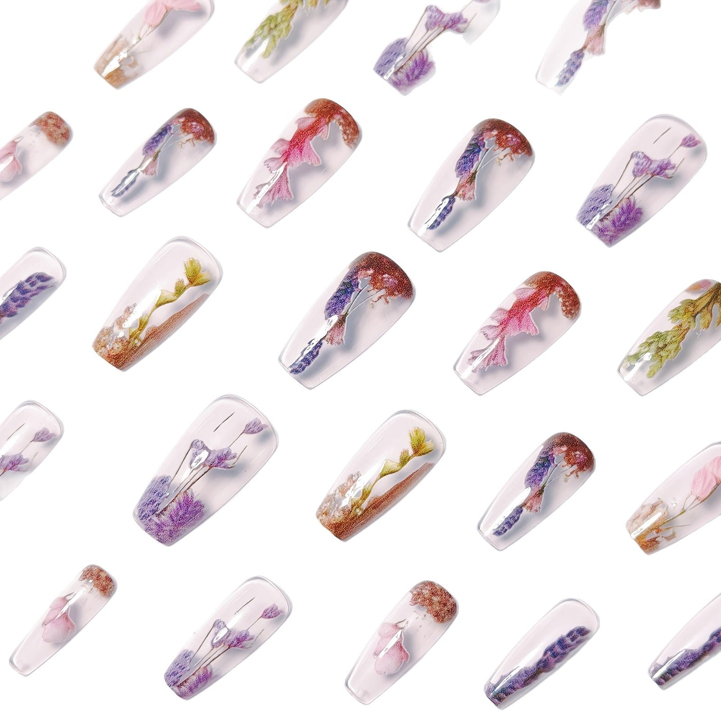 Floral Dipped Nail Art Acalora