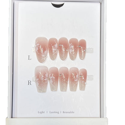 Elegant Floral-Inspired Press-On Nail Set Acalora