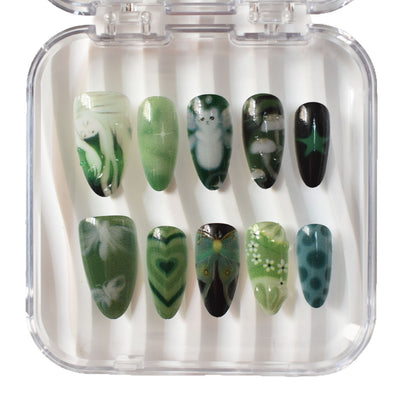 Artistic 3D Sea-Inspired Press-On Nail Art Acalora