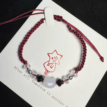 Adjustable Cat-Themed Macrame Friendship Bracelet Acalora