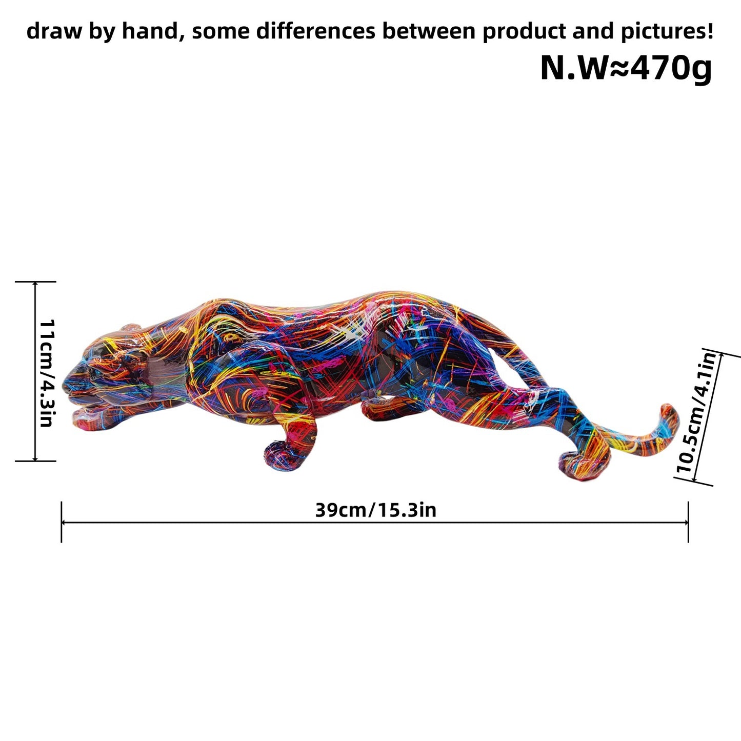 Artistic and colorful animal figure in panther shape Acalora