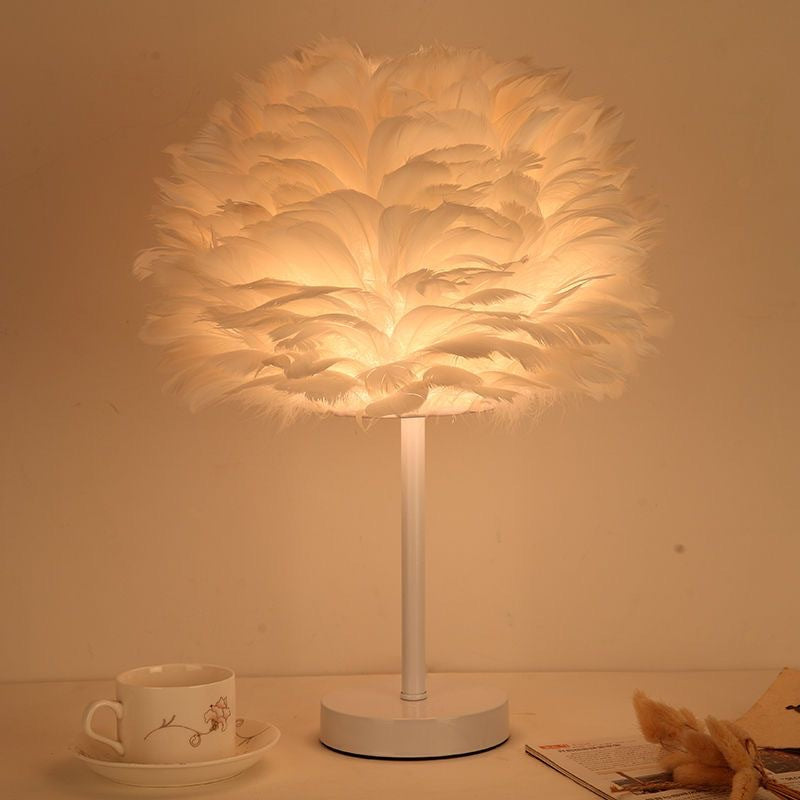 Feathered Decorative Table Lamp