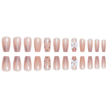 Decorative Press-On Nails with Butterfly and Gem Accents Acalora