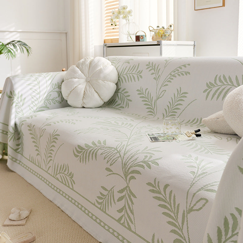 Elegant Leaf Patterned Sofa Cover