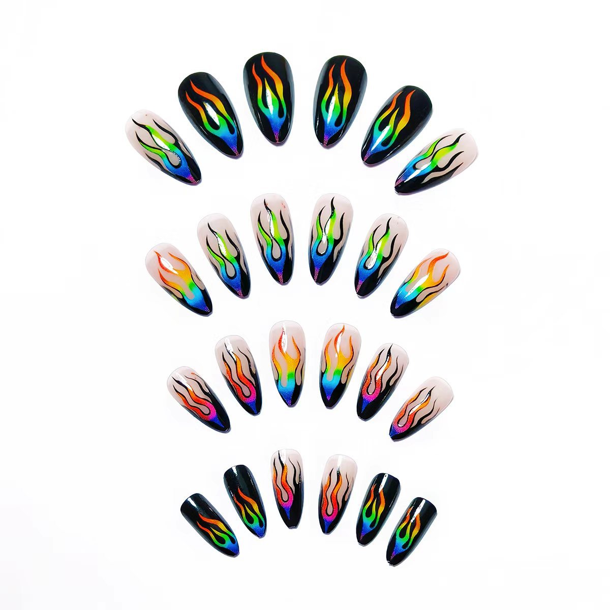 Artistic Flame Pattern Nail Art Acalora