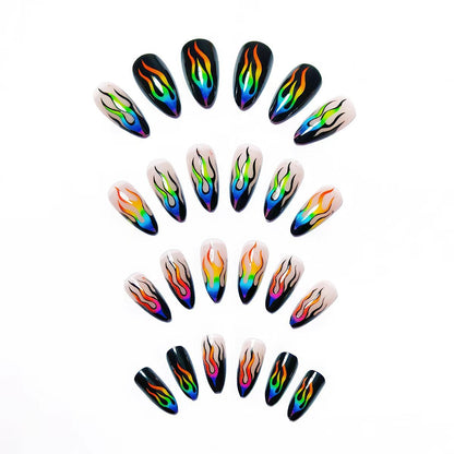 Artistic Flame Pattern Nail Art Acalora