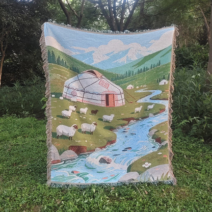 Cozy Landscape-Themed Throw Blanket