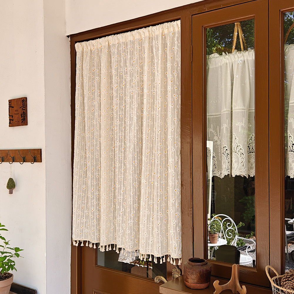 Elegant Floral Pattern Room Divider Curtain