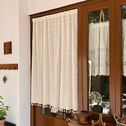 Elegant Floral Pattern Room Divider Curtain