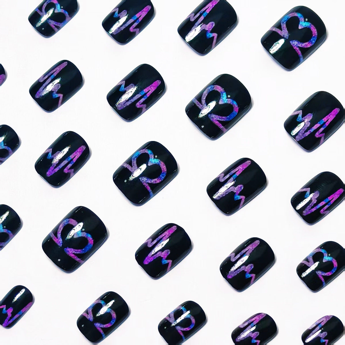 Heartbeat-Themed Nail Art Acalora