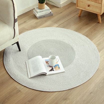 Round natural fiber rugs