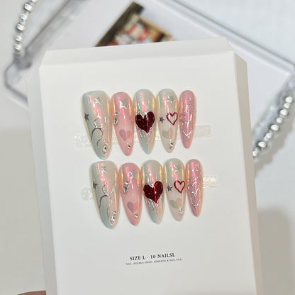 Elegant Decorative Stiletto Press-On Nail Art Set Acalora