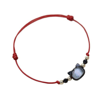 Adjustable Cat-Themed Charm Bracelet Acalora