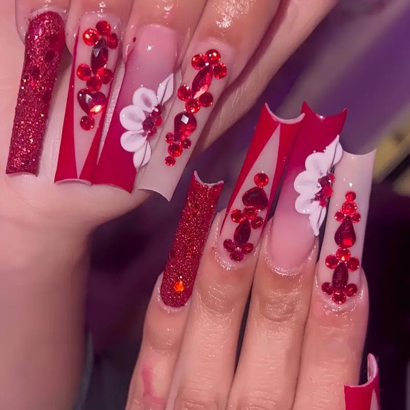 Decorative Rhinestone Press-On Nail Art Acalora