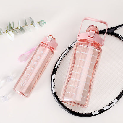 Women's Motivational Water Bottle with Time Markers Bowlift