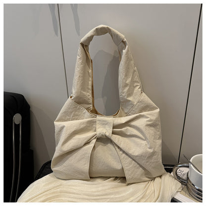 Bow Accent Fabric Tote Bag Acalora