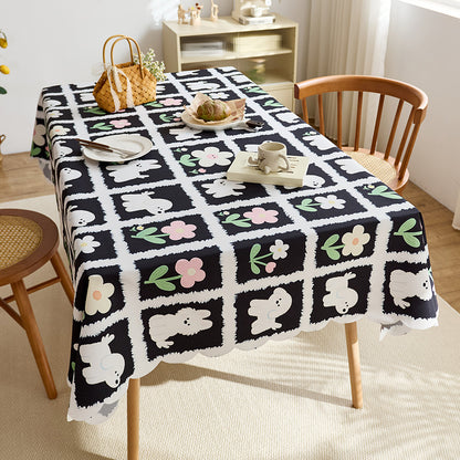 Elegant Checkered Tablecloth