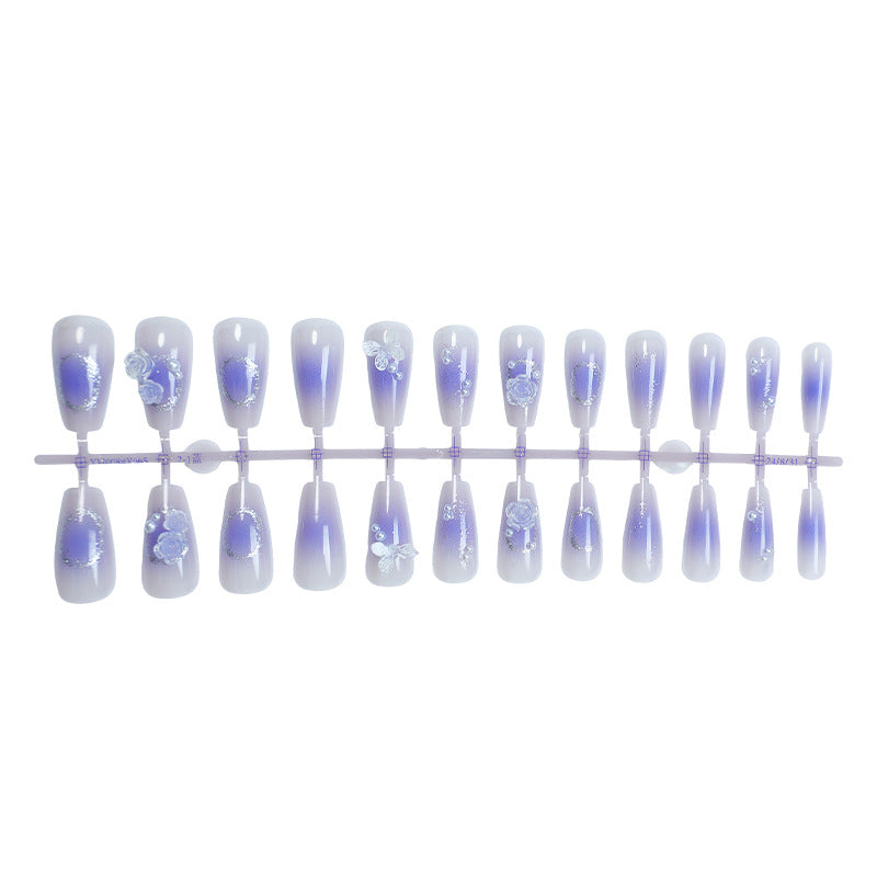 Artistic Ombre Floral Press-On Nail Set Acalora