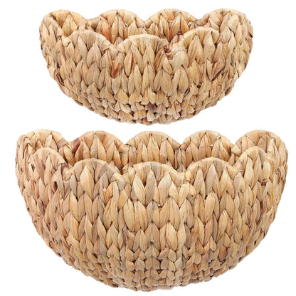 Handwoven decorative basket with wave pattern Acalora