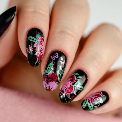 Artificial nails with floral designs Acalora