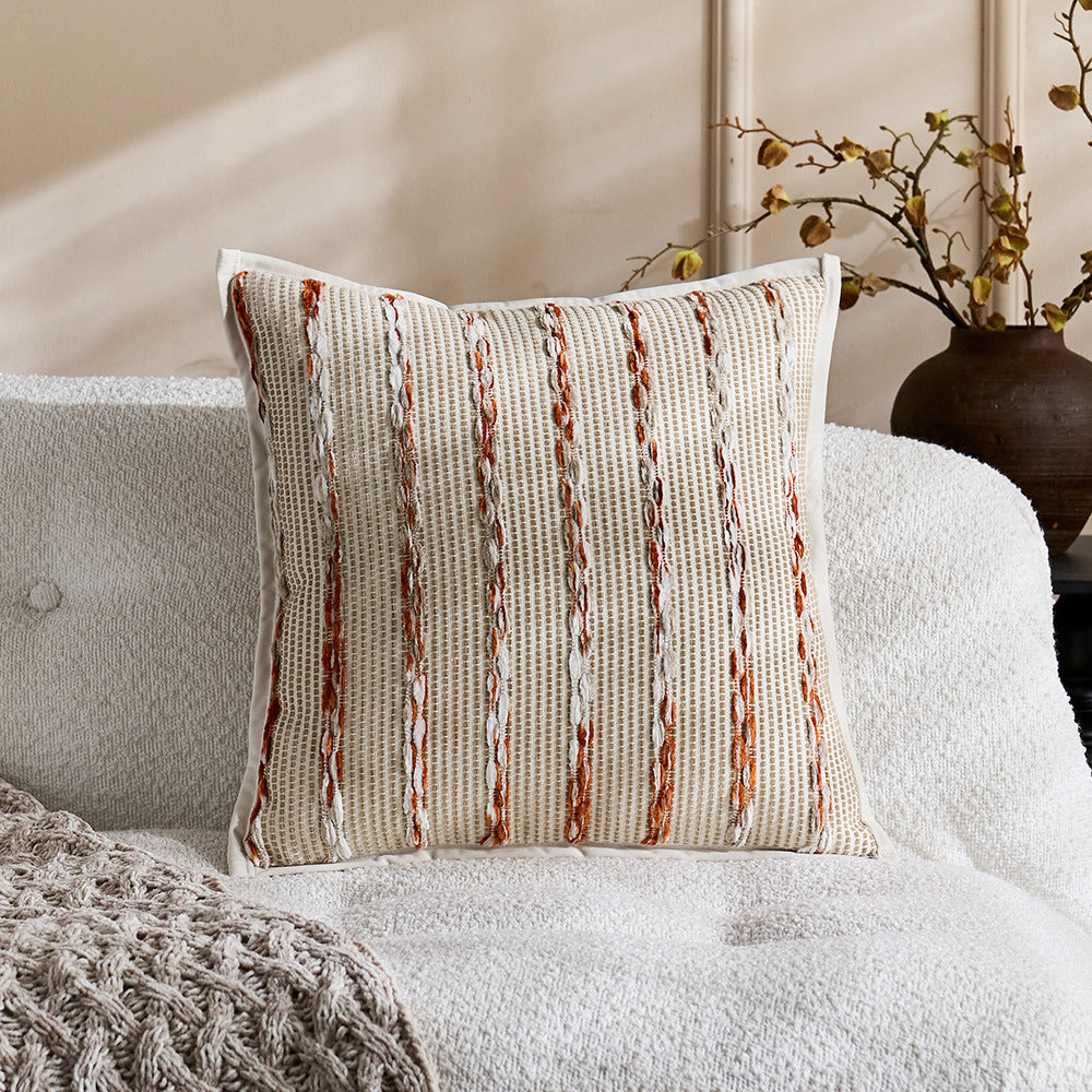 Decorative Handwoven Striped Throw Pillow
