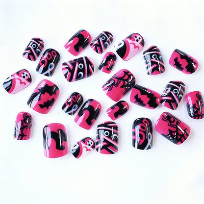 Acrylic nail set with Halloween motif and creative designs Acalora