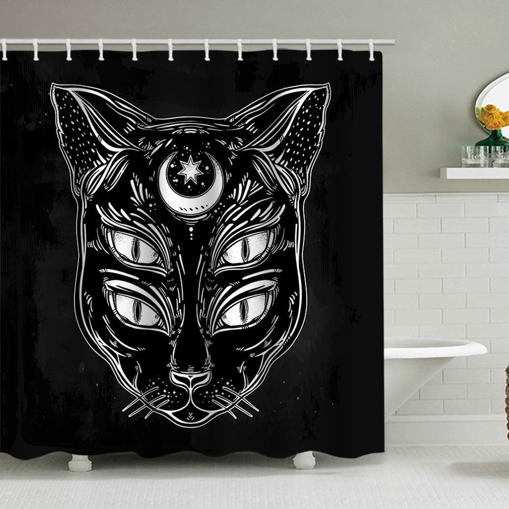 Artistic Dog Illustration Shower Curtain