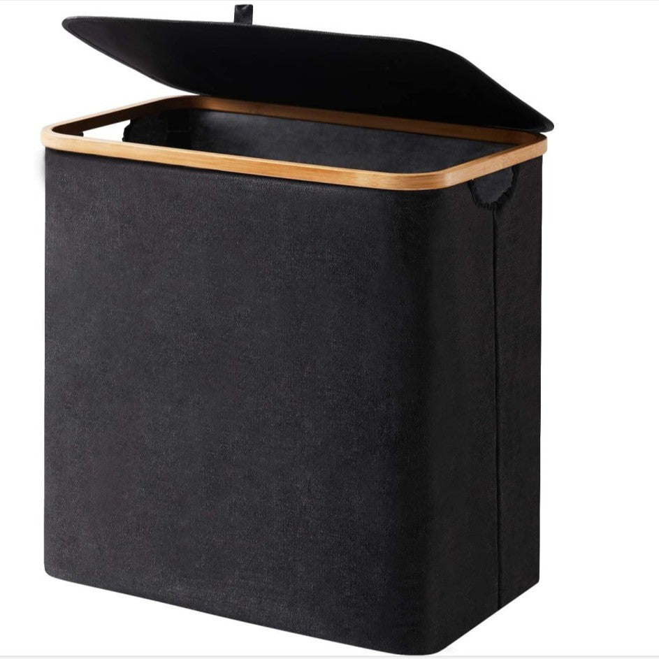 High-quality laundry basket with bamboo lid Acalora