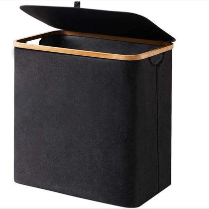 High-quality laundry basket with bamboo lid Acalora
