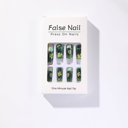Botanical Design Acrylic Nails Acalora