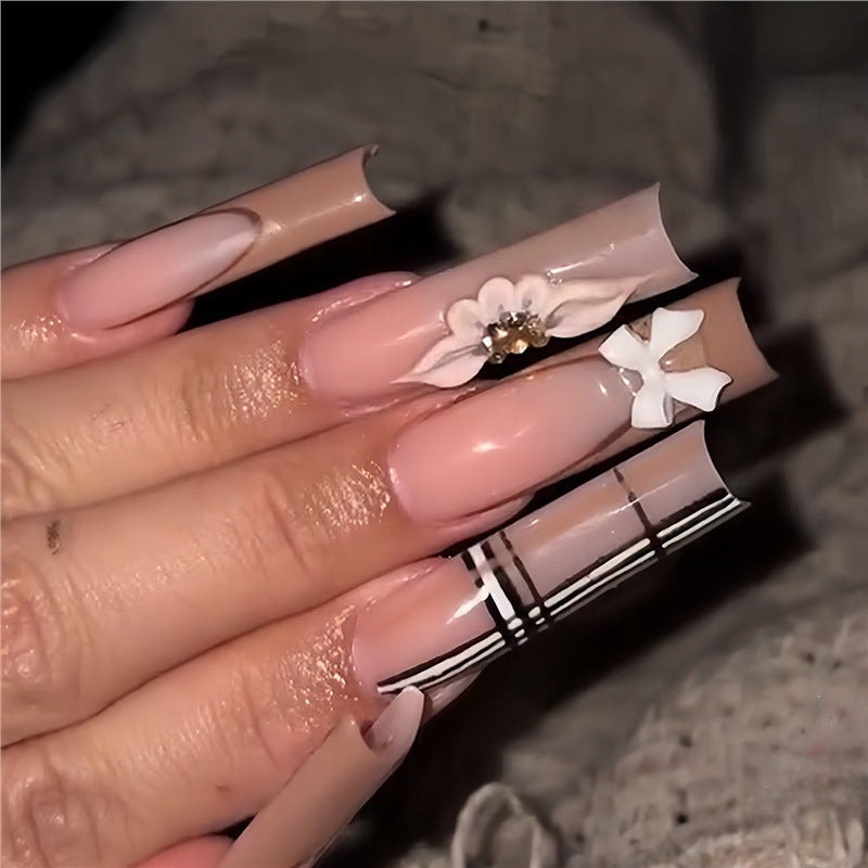 Artistic Designer Long Press-On Nails Acalora