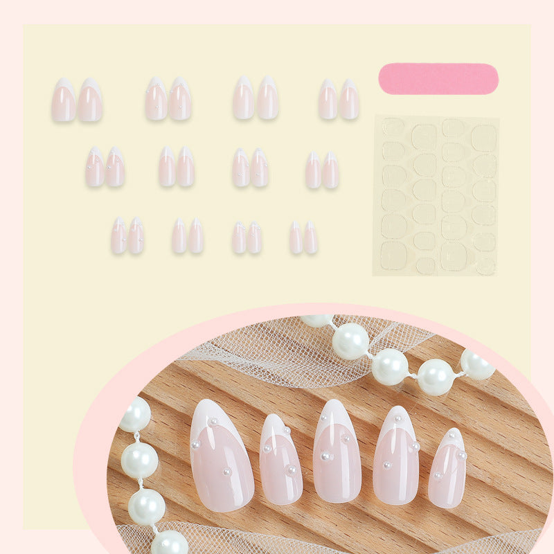 Elegant Stiletto Press-On Nails with Pearl Accents Acalora