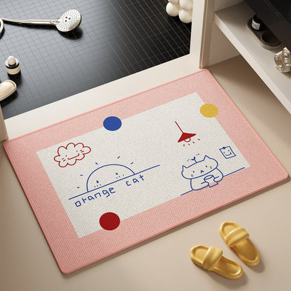 Cute Cat-Themed Bath Rug