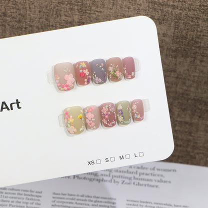 Artisan Flower-Designed Press-On Nail Set Acalora