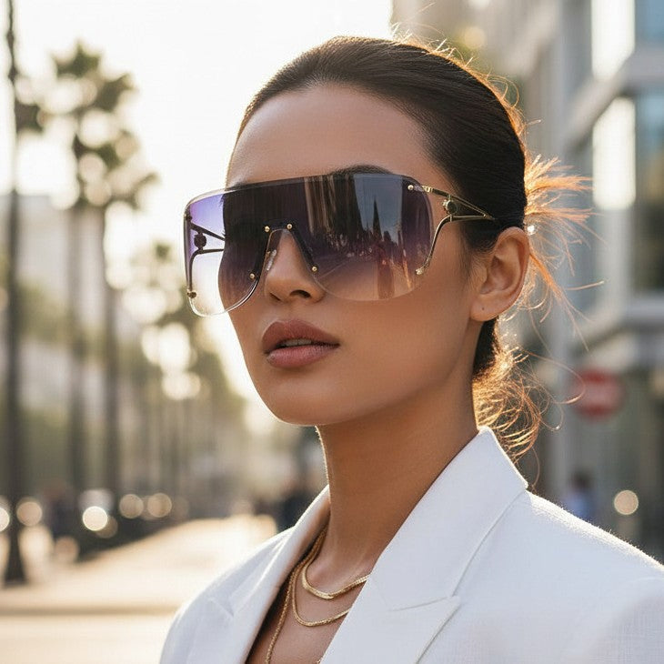 Women's visor-style sunglasses with elegant metal frame Bowlift