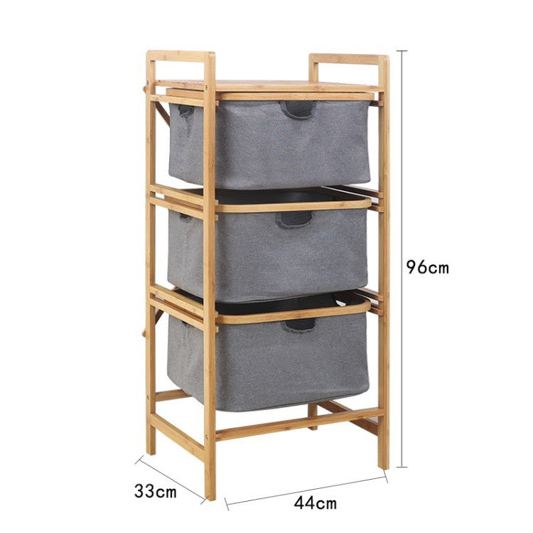 Laundry basket with bamboo frame and fabric insert Acalora