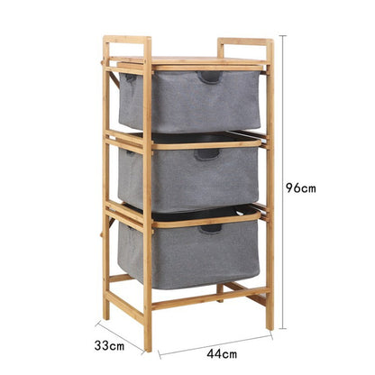 Laundry basket with bamboo frame and fabric insert Acalora