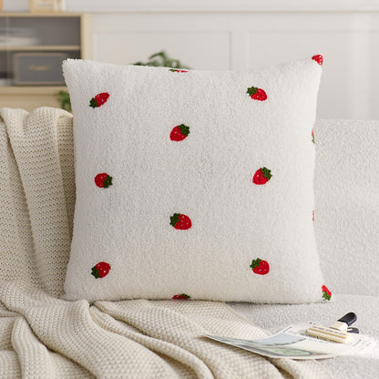 Decorative Strawberry Pattern Throw Pillow
