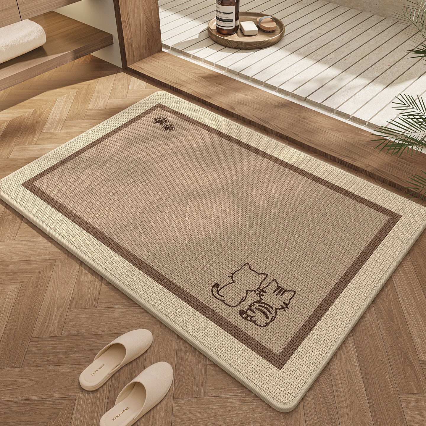 Cute Cat Design Bath Mat