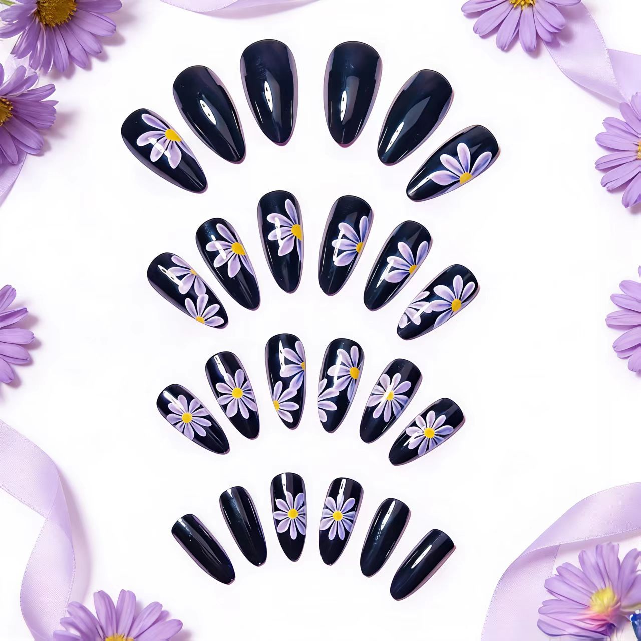 Artistic Floral Nail Art Acalora