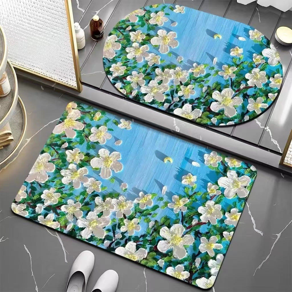 Floral Patterned Bath Mat