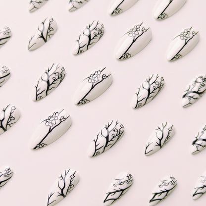 Artistic Branch Pattern Nail Art Acalora