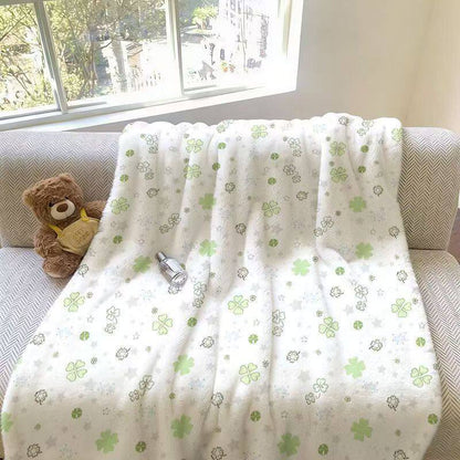 Floral Pattern Plush Throw Blanket