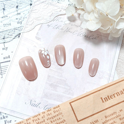 Artificial nails with elegant flower decoration Acalora