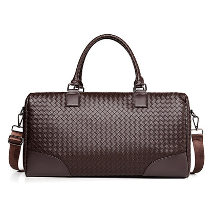 Premium Woven Leather Weekender Bag Acalora