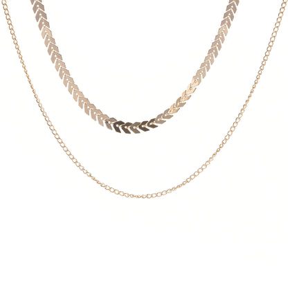 Layered Chevron Chain Necklace Acalora