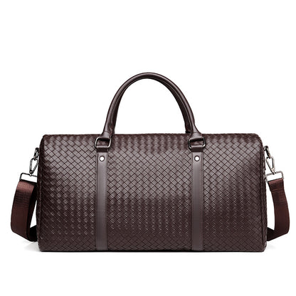 Premium Woven Leather Travel Duffel Bag Acalora